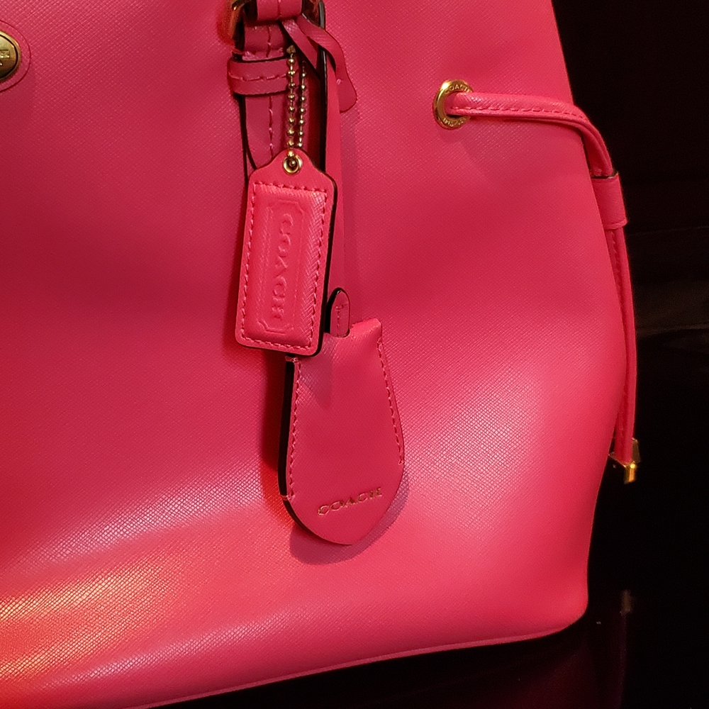 Bright Pink Coach Leather Bag And Wallet Set - Picture 2 of 16